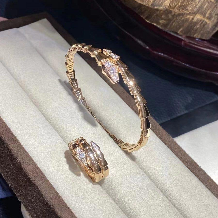 [⭐Mirelle]SERPENTI BRACELET DIAMONDS PINK GOLD