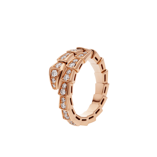 [⭐Mirelle]SERPENTI RING PINK GOLD DIAMOND PAVED 4MM