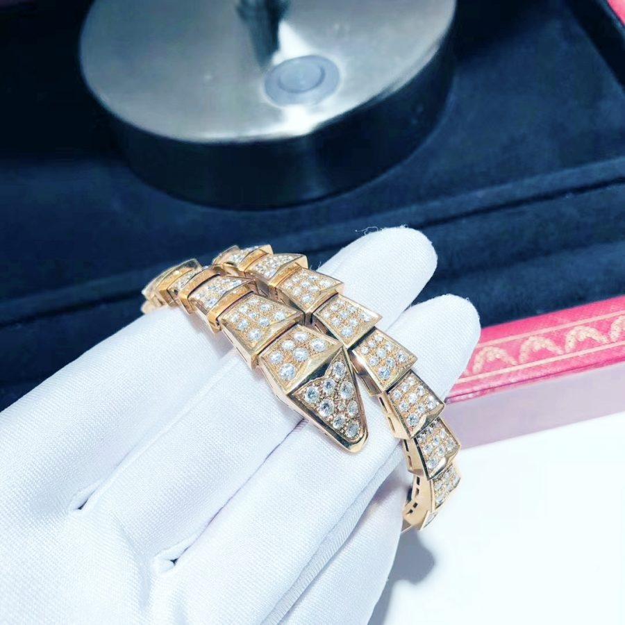 [⭐Mirelle]SERPENTI BRACELET 8MM PINK GOLD DIAMOND