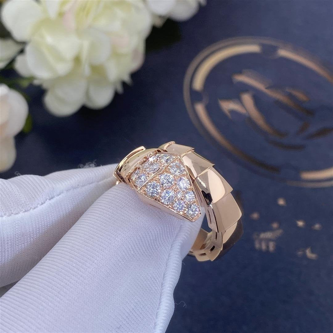 [⭐Mirelle]SERPENTI RING PINK GOLD DIAMOND