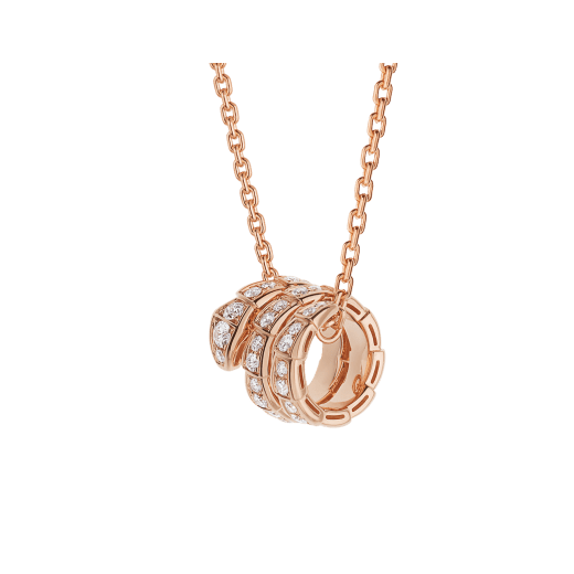 [⭐Mirelle]SERPENTI PINK GOLD NECKLACE DOUBLE RING DIAMOND