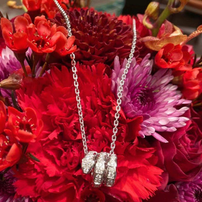 [⭐Mirelle]SERPENTI  NECKLACE DOUBLE RING DIAMOND