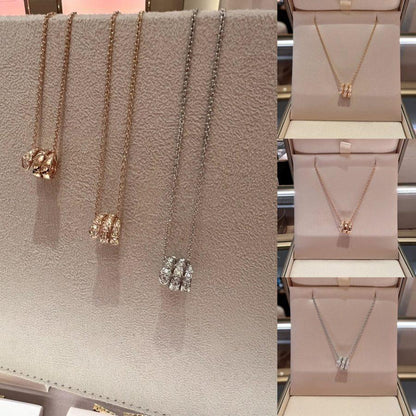 [⭐Mirelle]SERPENTI  NECKLACE DOUBLE RING DIAMOND