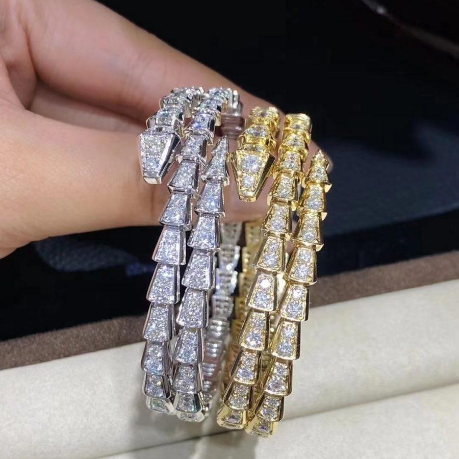 [⭐Mirelle]SERPENTI BRACELET GOLD DIAMOND DOUBLE ROW