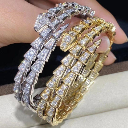[⭐Mirelle]SERPENTI BRACELET GOLD DIAMOND DOUBLE ROW