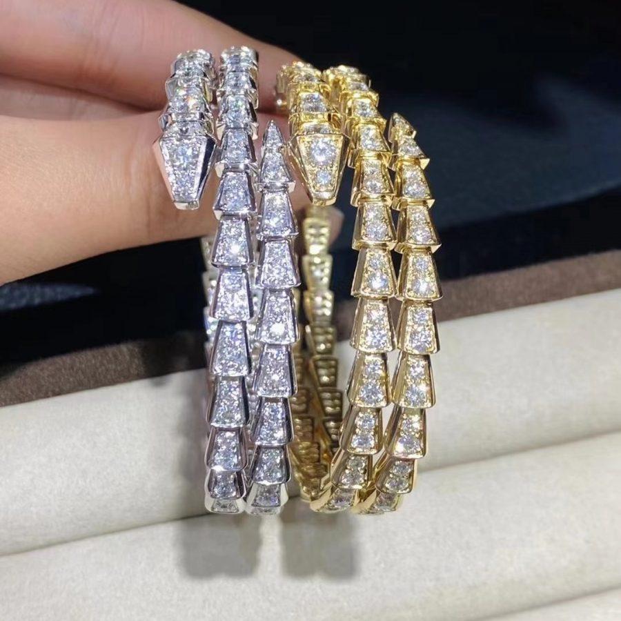 [⭐Mirelle]SERPENTI BRACELET GOLD DIAMOND DOUBLE ROW