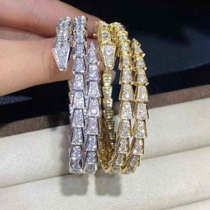 [⭐Mirelle]SERPENTI BRACELET GOLD DIAMOND DOUBLE ROW