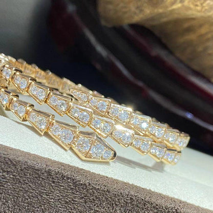 [⭐Mirelle]SERPENTI BRACELET GOLD DIAMOND DOUBLE ROW