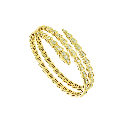 [⭐Mirelle]SERPENTI BRACELET GOLD DIAMOND DOUBLE ROW