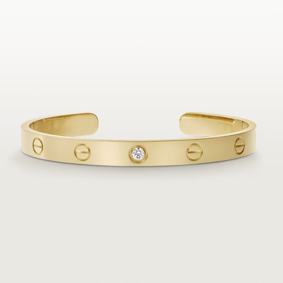 [⭐Mirelle]LOVE BRACELET 6.1MM 1 DIAMOND OPEN CUFF