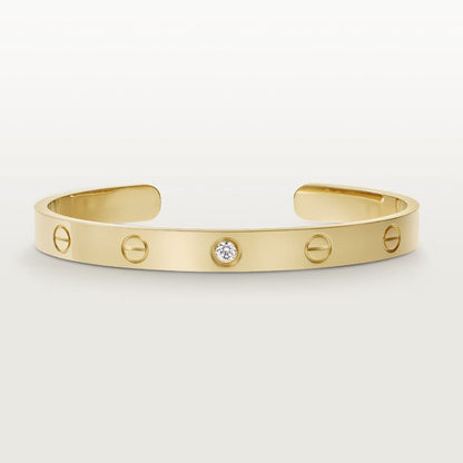 [⭐Mirelle]LOVE BRACELET 6.1MM 1 DIAMOND OPEN CUFF