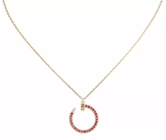 [⭐Mirelle]JUSTE NECKLACE GOLD RED DIAMONDS