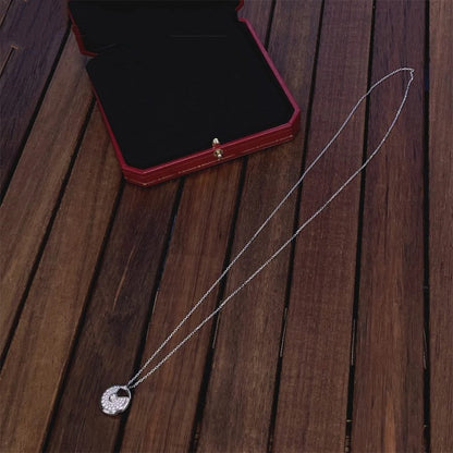 [⭐Mirelle]AMULETTE SILVER FULL DIAMOND NECKLACE