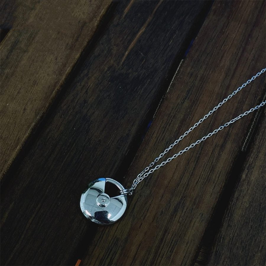 [⭐Mirelle]AMULETTE SILVER FULL DIAMOND NECKLACE