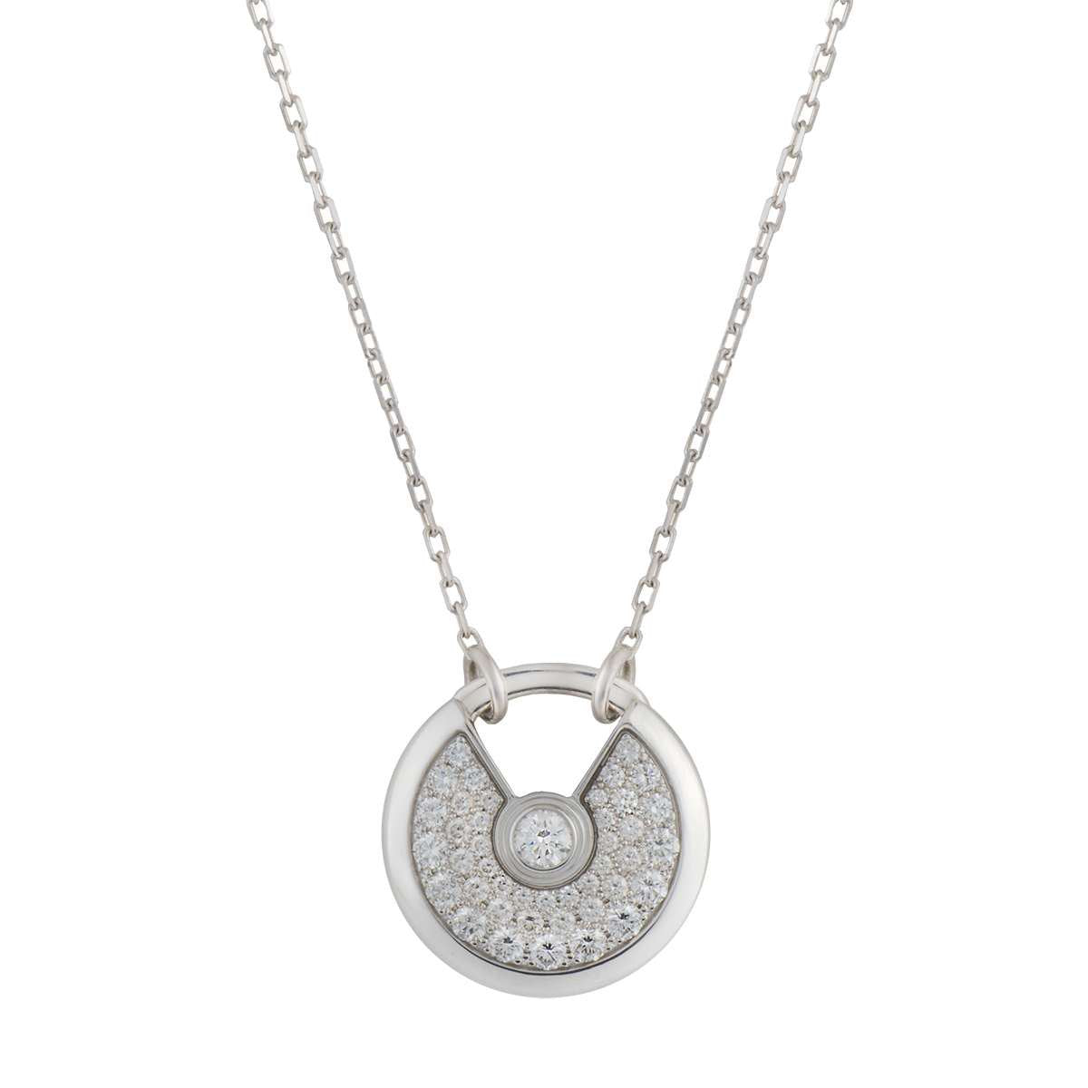 [⭐Mirelle]AMULETTE SILVER FULL DIAMOND NECKLACE