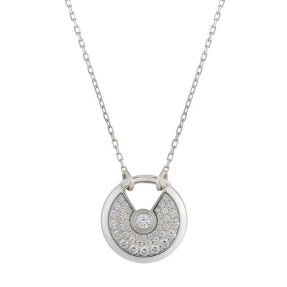 [⭐Mirelle]AMULETTE SILVER FULL DIAMOND NECKLACE