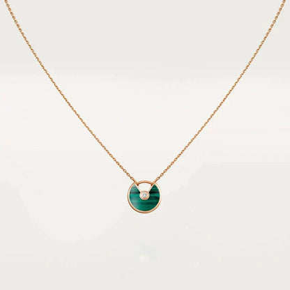 [⭐Mirelle]AMULETTE ROSE GOLD MALACHITE NECKLACE