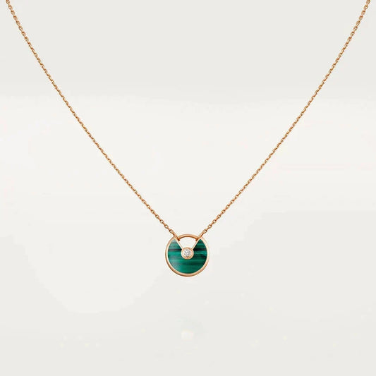 [⭐Mirelle]AMULETTE ROSE GOLD MALACHITE NECKLACE