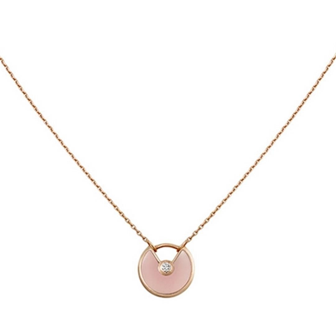 [⭐Mirelle]AMULETTE ROSE GOLD PINK MOP NECKLACE