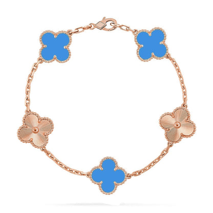 [⭐Mirelle] CLOVER 5 MOTIF BLUE AGATE BRACELET COLLECTION