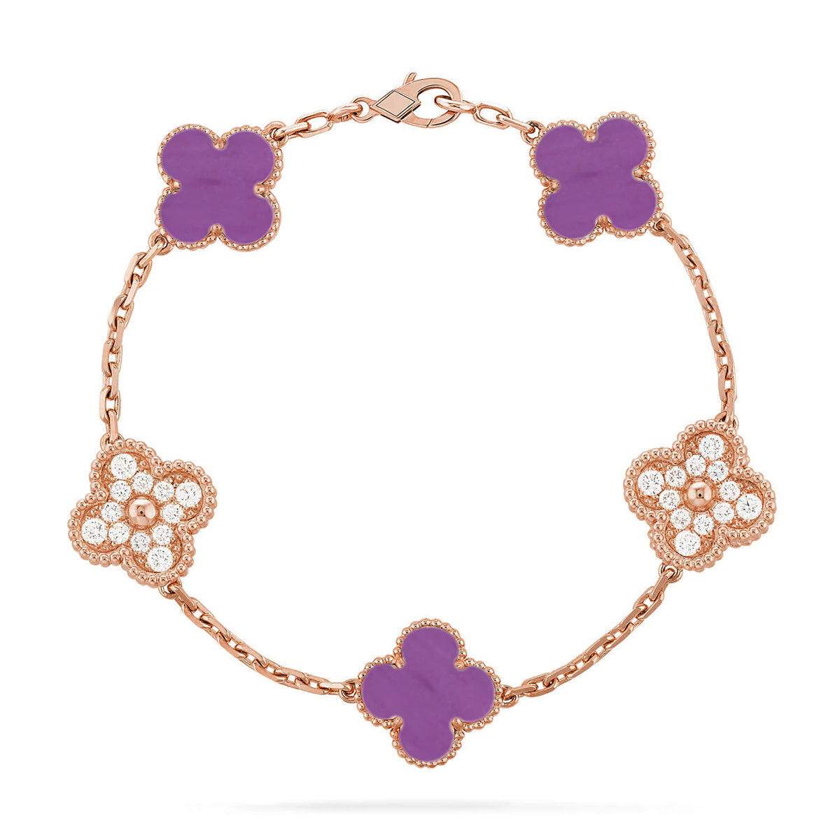 [⭐Mirelle] CLOVER 5 MOTIF VIOLET BRACELET COLLECTION