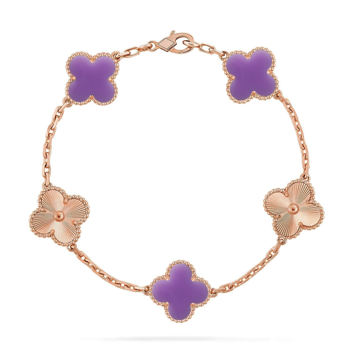 [⭐Mirelle]CLOVER 5 MOTIF LIGHT PURPLE BRACELET COLLECTION