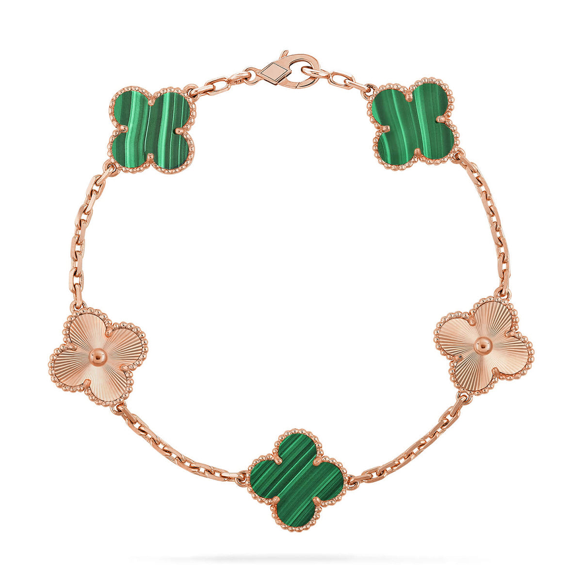 [⭐Mirelle] CLOVER 5 MOTIF MALACHITE BRACELET COLLECTION