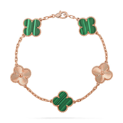 [⭐Mirelle] CLOVER 5 MOTIF MALACHITE BRACELET COLLECTION