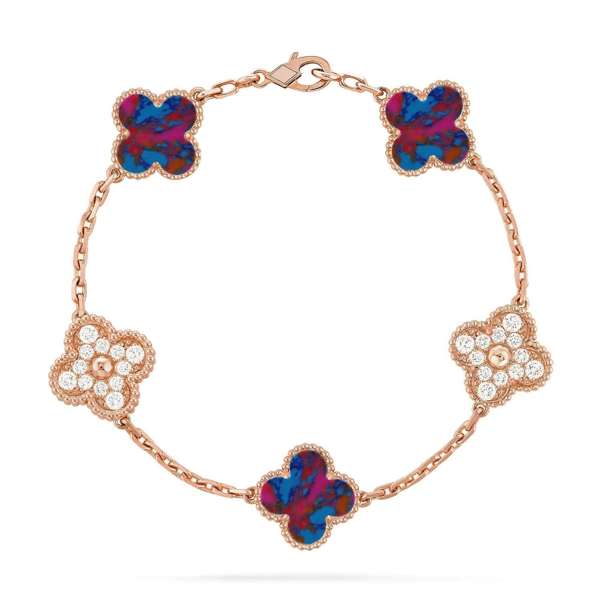 [⭐Mirelle]CLOVER 5 MOTIF COLOR GEMSTONES BRACELET COLLECTION