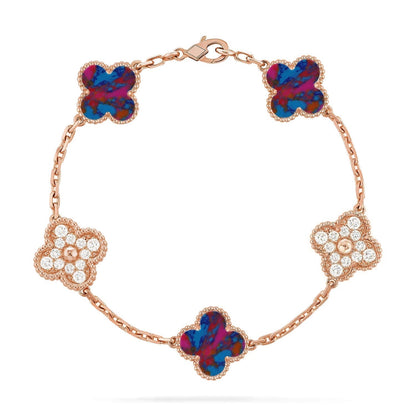 [⭐Mirelle]CLOVER 5 MOTIF COLOR GEMSTONES BRACELET COLLECTION