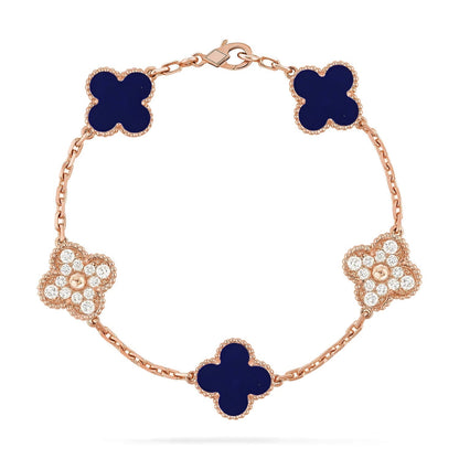 [⭐Mirelle]CLOVER 5 MOTIF LAPIS LAZULI BRACELET COLLECTION
