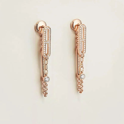 [⭐Mirelle]CHAINE CHAOS DIAMOND DROP EARRINGS