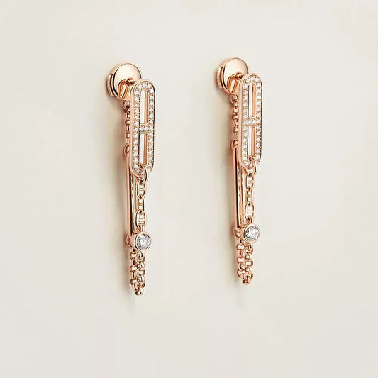 [⭐Mirelle]CHAINE CHAOS DIAMOND DROP EARRINGS