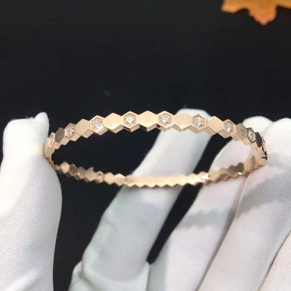 [⭐Mirelle]BEE LOVE PINK GOLD DIAMOND BRACELET