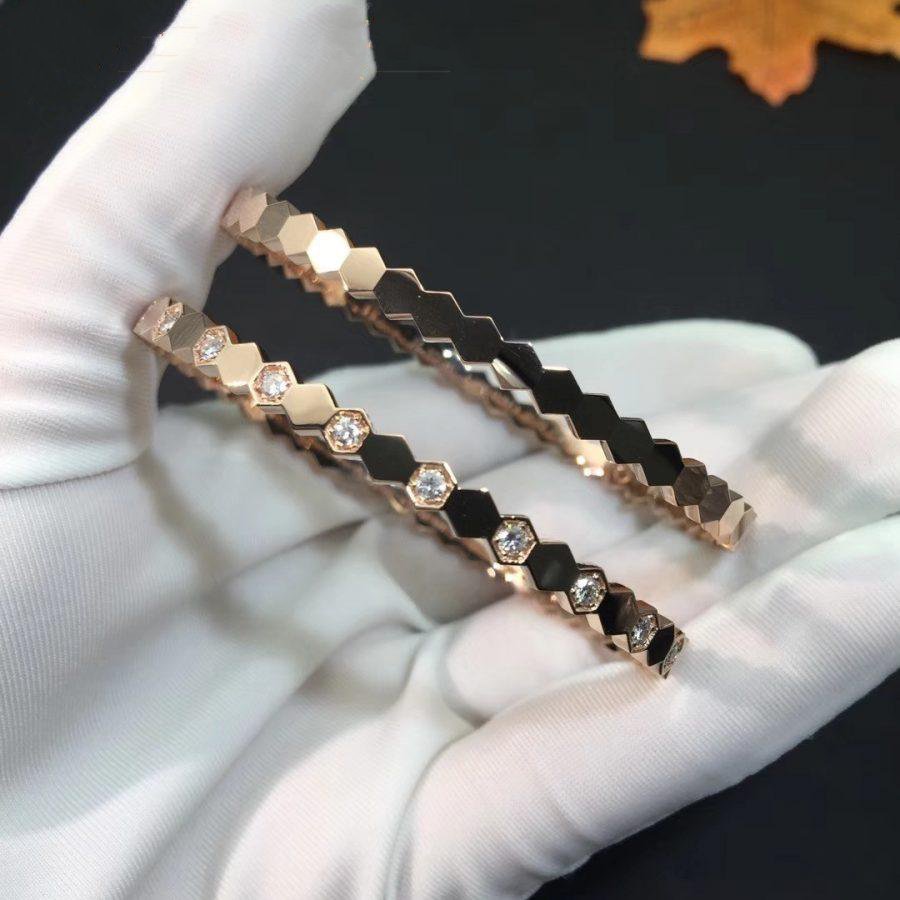 [⭐Mirelle]BEE LOVE PINK GOLD DIAMOND BRACELET