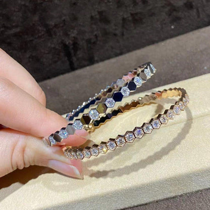 [⭐Mirelle]BEE LOVE GOLD BRACELET FULL DIAMOND