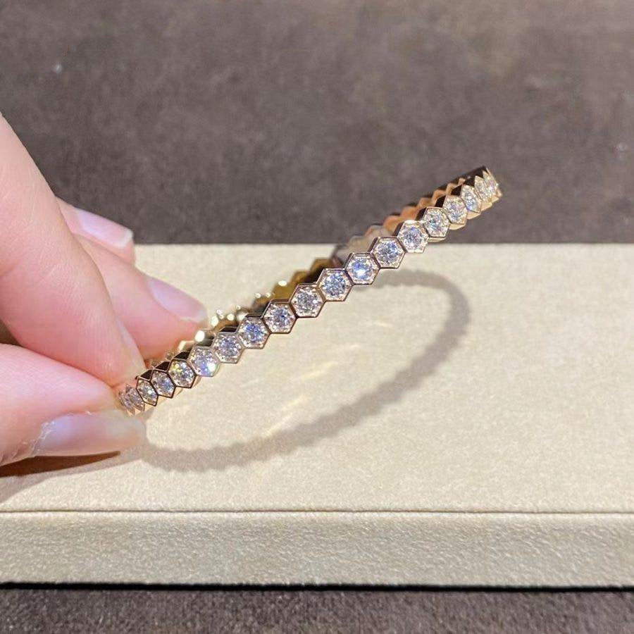 [⭐Mirelle]BEE LOVE GOLD BRACELET FULL DIAMOND