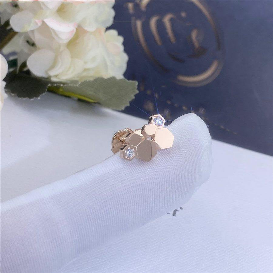 [⭐Mirelle]BEE LOVE PINK GOLD DIAMOND EARRINGS