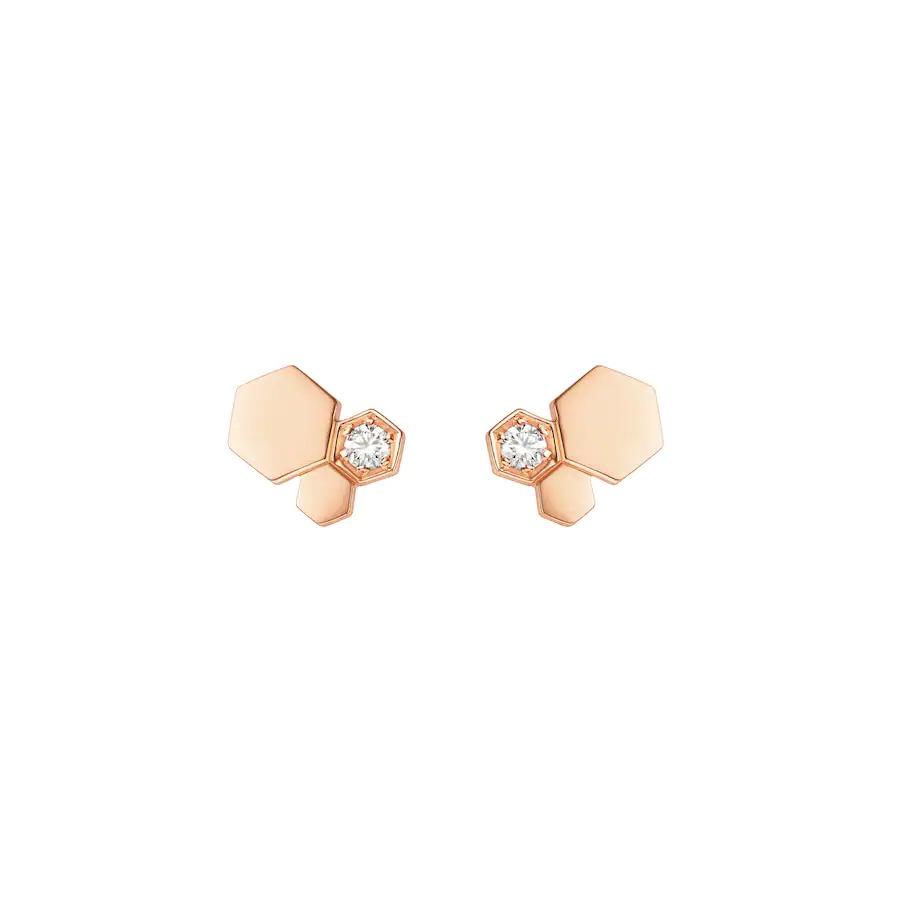 [⭐Mirelle]BEE LOVE PINK GOLD DIAMOND EARRINGS