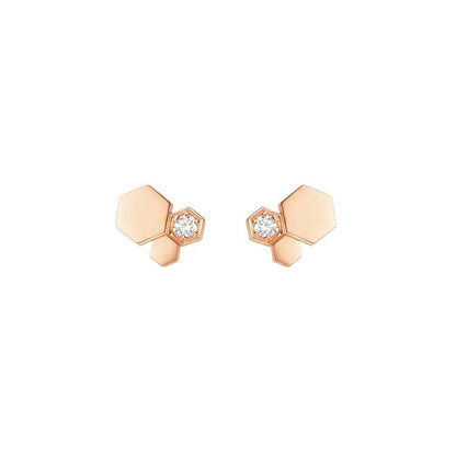 [⭐Mirelle]BEE LOVE PINK GOLD DIAMOND EARRINGS