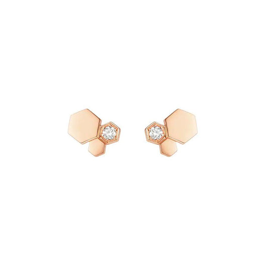 [⭐Mirelle]BEE LOVE PINK GOLD DIAMOND EARRINGS