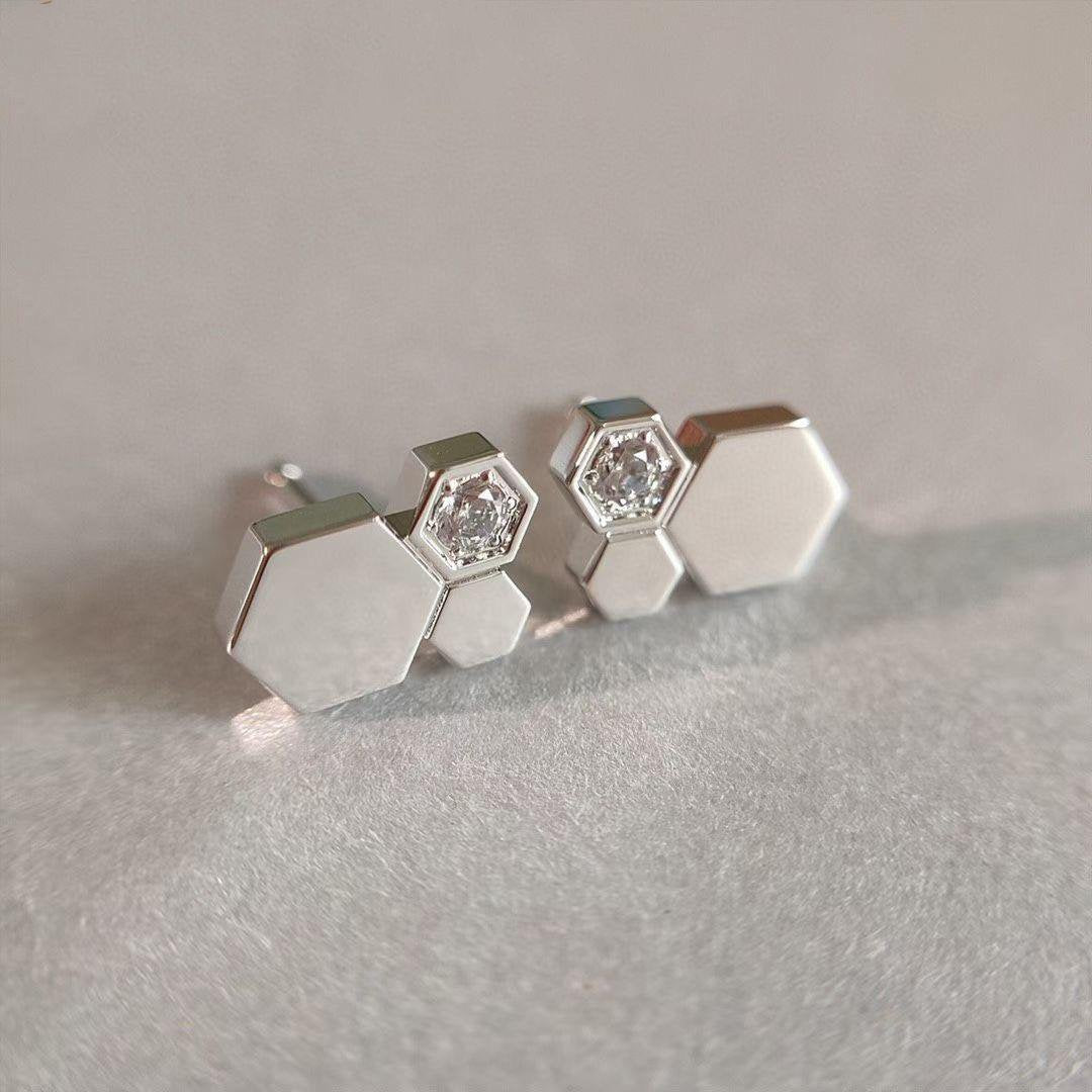 [⭐Mirelle]BEE LOVE SILVER DIAMOND EARRINGS