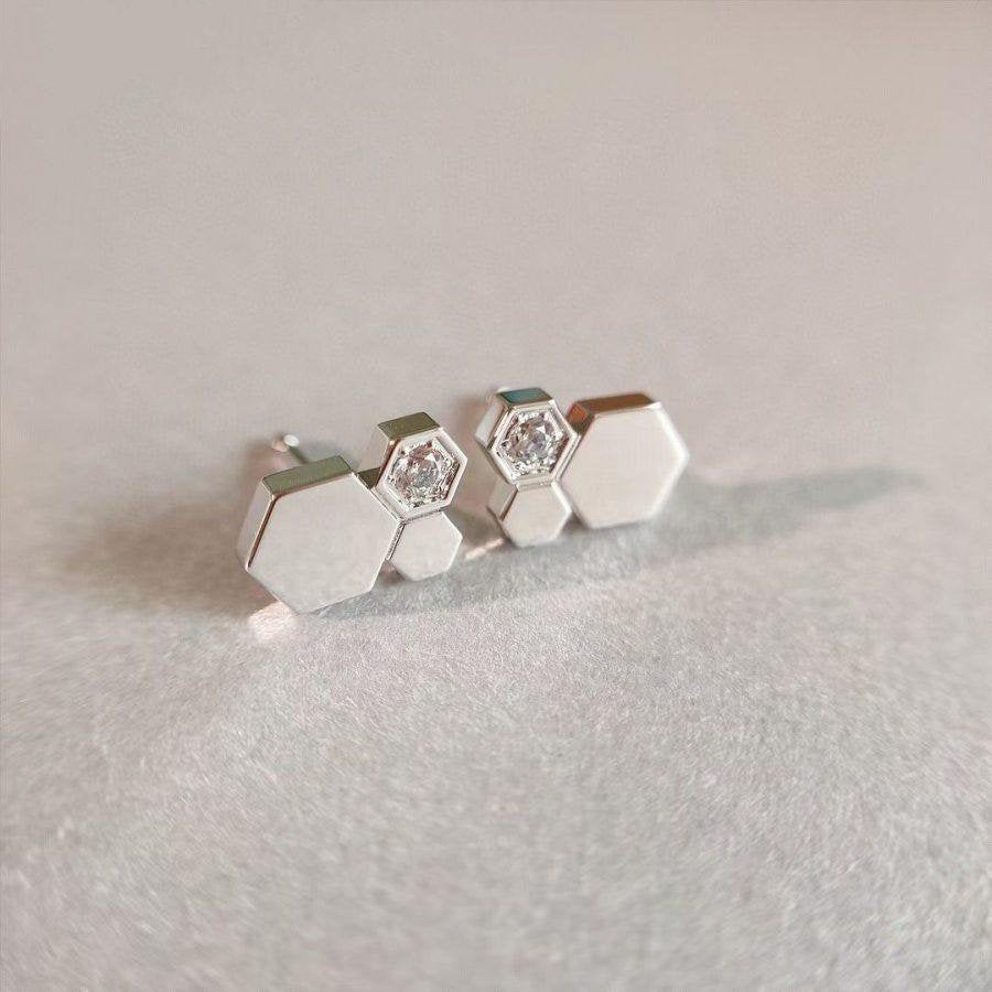 [⭐Mirelle]BEE LOVE SILVER DIAMOND EARRINGS