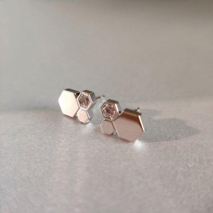 [⭐Mirelle]BEE LOVE SILVER DIAMOND EARRINGS