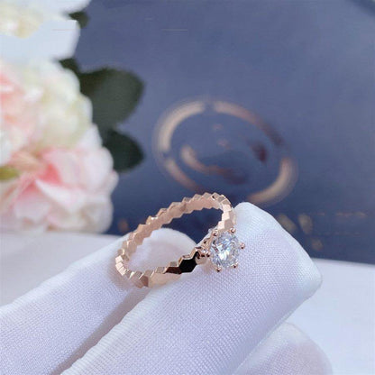 [⭐Mirelle]BEE LOVE RING PINK GOLD 1 DIAMOND