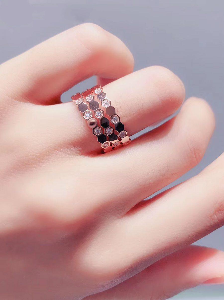 [⭐Mirelle]BEE LOVE RING PINK GOLD DIAMOND