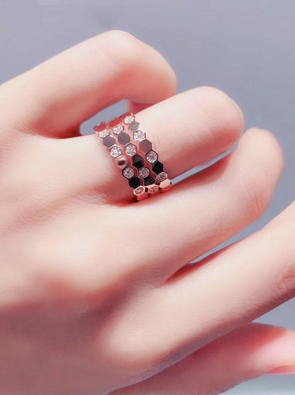 [⭐Mirelle]BEE LOVE RING PINK GOLD DIAMOND