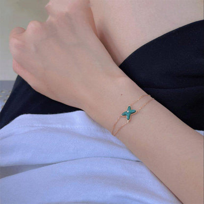 [⭐Mirelle]JEUX BRACELET MALACHITE PINK GOLD 1 DIAMOND