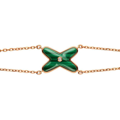 [⭐Mirelle]JEUX BRACELET MALACHITE PINK GOLD 1 DIAMOND