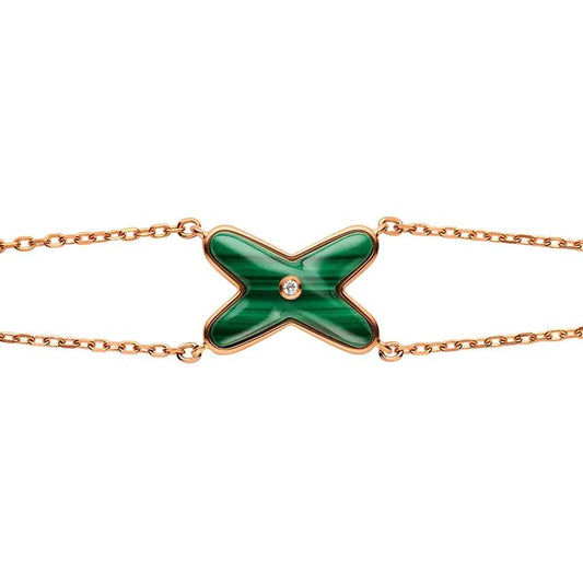 [⭐Mirelle]JEUX BRACELET MALACHITE PINK GOLD 1 DIAMOND